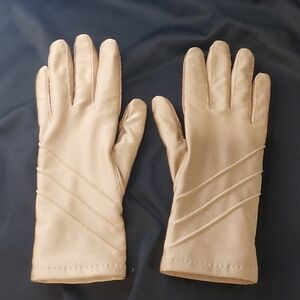 Elegant Gold Sheen Gloves With Pleather Underside